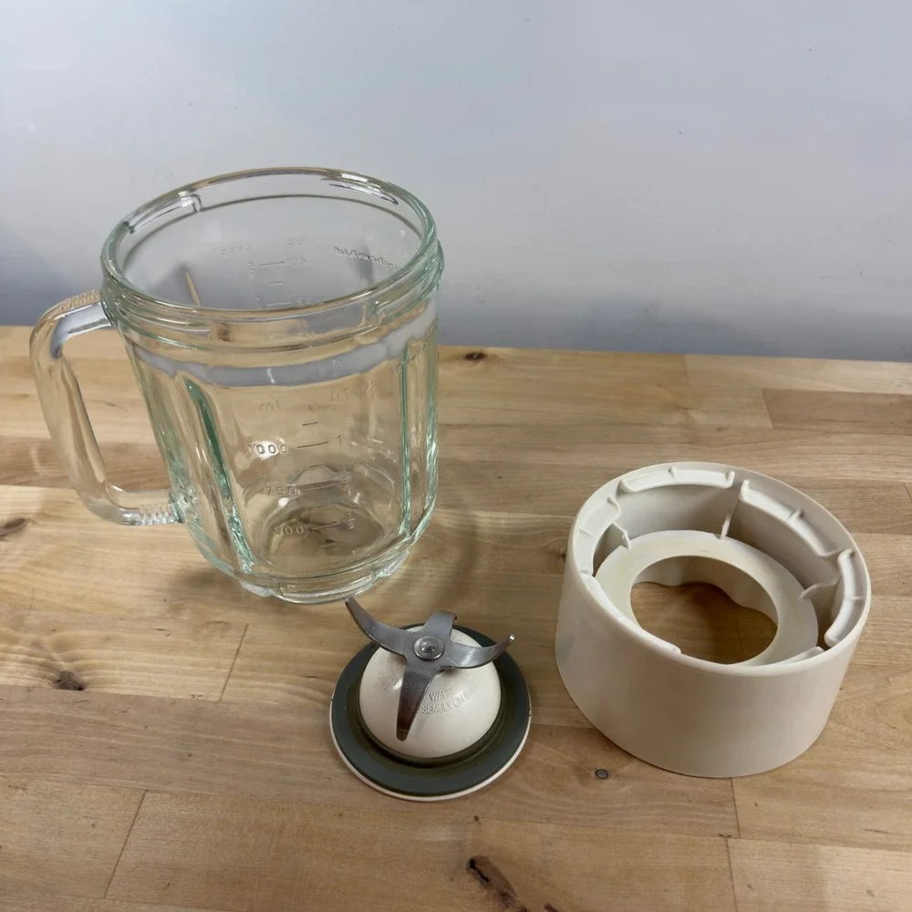 KitchenAid KSB5WH3 Blender Pitcher Glass Jar Lid Blade Base White Replacement